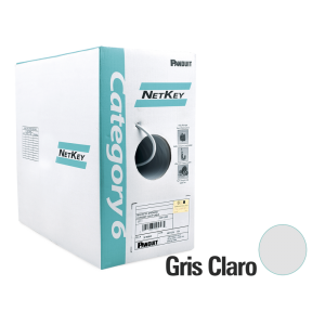 Bobina de Cable UTP 305 m. cobre, Gris Claro, Categoría 6 (24 AWG), riser (CMR), de 4 pares