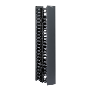 Organizador vertical de cable doble para rack abierto de 45 unidades, 4in de ancho