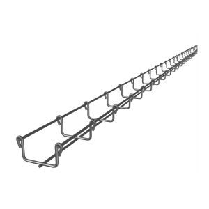 Charola tipo malla 33/50 mm, con acabado Electro Zinc, hasta 26 cables Cat6, tramo 3 m