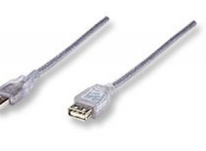 Cable USB - Extension MANHATTAN, 4,5 m, USB A, USB A, Macho/hembra, Transparente