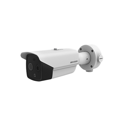 Bala IP Dual / Térmica 3.1 mm (320X 240) / Óptico 4 mm (4 Megapixel) / 40 mts IR / IP66 / PoE / Termométrica / Detección de Temperatura