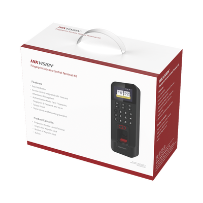 Kit de Control de Acceso TODO INCLUIDO con Lector de Huellas y Tarjetas compatible con App HIKConnect / Incluye Electroimán Botón de Salida y Montajes Z y L para imán (DS-K1T804) - Image 2