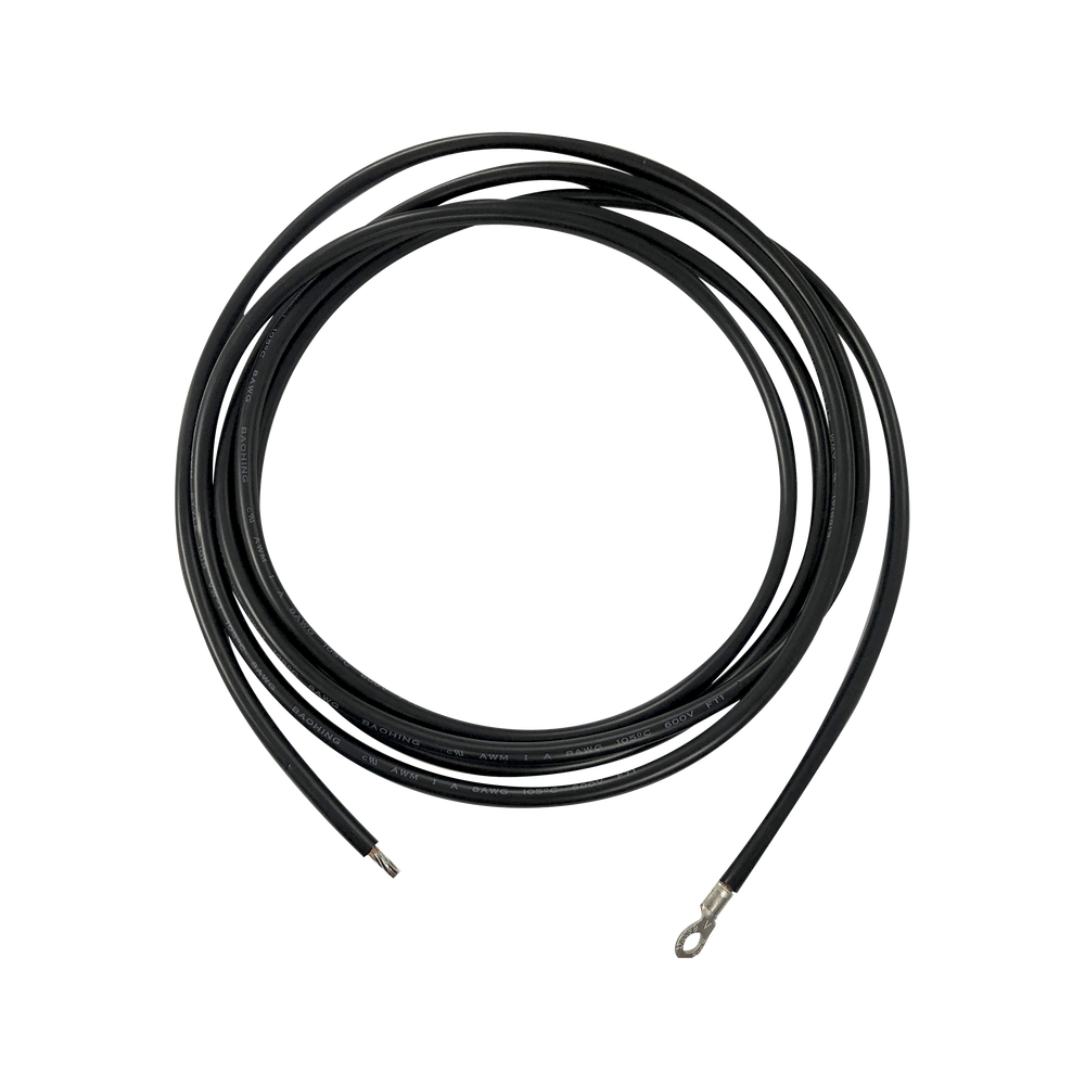 Cable para Controlador, 3.0 m, Negro, Calibre 8 AWG con Terminal de Ojo en un Extremo