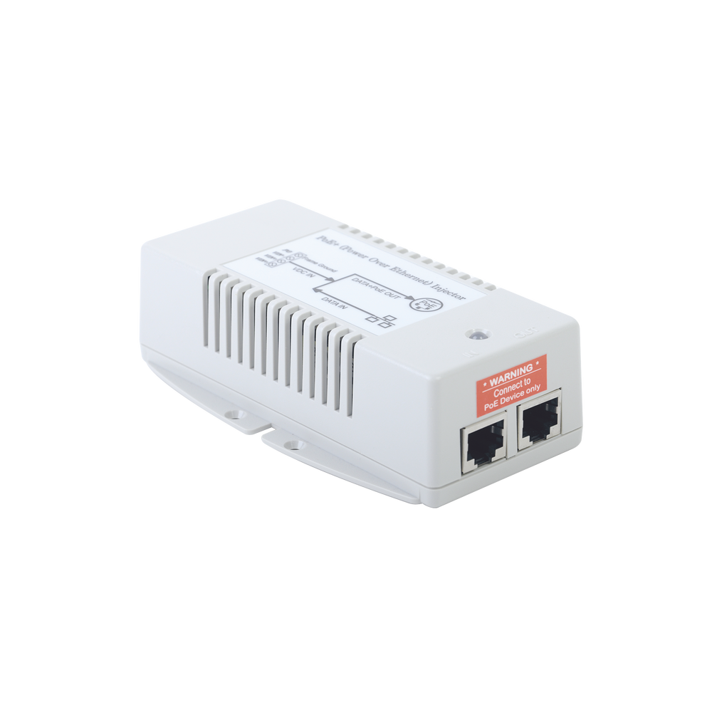 Inyector POE Para Aplicación Solar, Entrada 10-15 Vcd, Salida en 56 Vcd, 802.3 af/at, 10/100/1000 Mbps, Hasta 35 Watts
