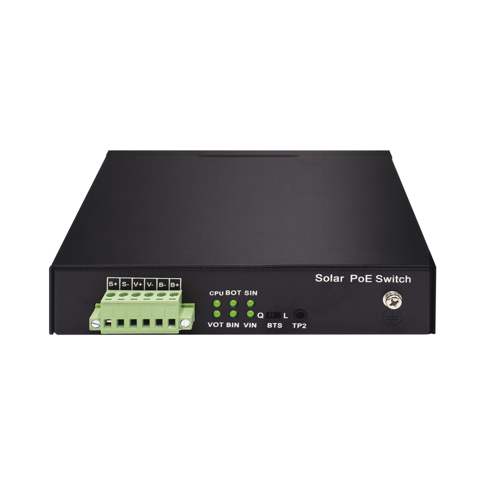 Switch No Administrable de 5 puertos Gigabit PoE (802.3af/at/bt y Pasivo de 24 Vcc) + 1 puerto SFP Gigabit, con controlador de carga para baterías - Image 2