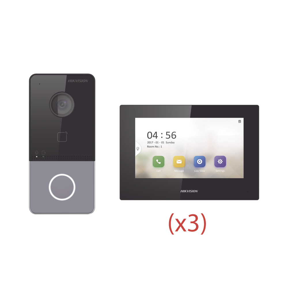 Kit de Videoportero IP LITE con llamada a App de Smartphone Incluye 3 MONITORES