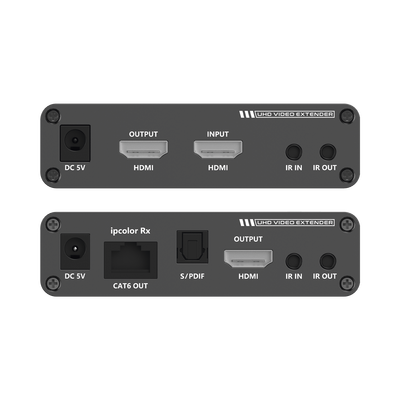 Kit Extensor HDMI hasta 700 metros con conexión en cascada / Resolución 4K @ 60 Hz/ Cat 6, 6a y 7 / IPCOLOR / CERO LATENCIA / SIN COMPRIMIR / HDR10 / Salida Loop / IR bidireccional / Puerto S/PDIF / Soporta ARC / Soporta 10 TT-676-Rx.