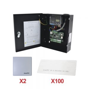 Kit para automatizar 2 ACCESOS VEHICULARES con STICKERS en Parabrisas de vehiculos / Incluye Panel, 2 lectores y 100 stickers / Software IVMS4200 incluido
