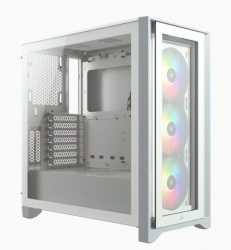 Gabinete Corsair iCUE 4000X RGB con Ventana, Midi-Tower, ATX, USB 3.0, sin Fuente, Blanco