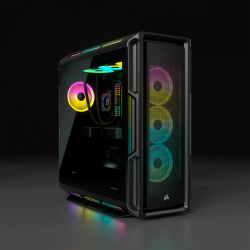 Gabinete Corsair iCUE 5000T con Ventana RGB, Midi Tower, ATX, USB 3.0, sin Fuente, Negro