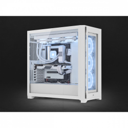 Gabinete Corsair iCUE 5000X QL con Ventana RGB, Midi-Tower, ATX, USB C 3.0/3.1, sin Fuente, Blanco
