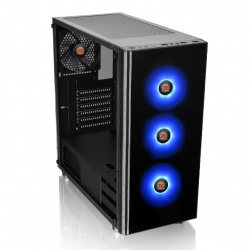 Gabinete Thermaltake V200 TG RGB con Ventana, Midi-Tower, ATX/Micro-ATX/Mini-ITX, USB 2.0/3.0, sin Fuente, 4 Ventiladores Instalados (3x RGB), Negro