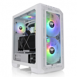Gabinete Thermaltake View 300 MX Snow con Ventana, Midi-Tower, ATX/E-ATX/Micro ATX/Mini-ITX, USB 3.0, sin Fuente, 3 Ventiladores Instalados ARGB, Blanco