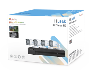 Kit TurboHD 1080p / DVR 4 Canales / 4 Cámaras Bala ColorVu con Micrófono Integrado / Fuente de Poder / Accesorios de Instalación