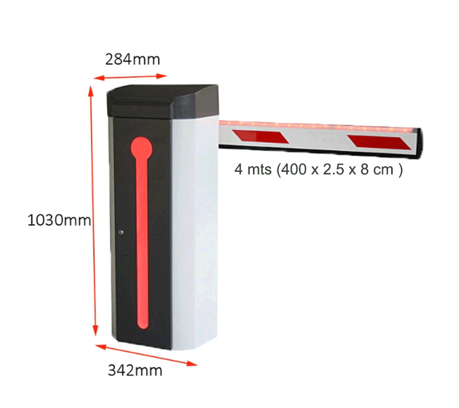 Barrera Vehicular Izquierda Led de uso rudo / Servo Motor / Brazo Rectangular de 4 metros / Velocidad 3 Segundos / Izquierda o Derecha - Image 2