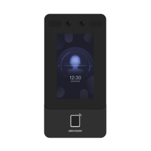 Terminal Min Moe WiFi de Reconocimiento Facial y Huella con lector MIFARE / Exterior IP65 / Hasta 1.5 mts en lectura de rostro / Soporta P2P Hik-Connect / 1,500 Rostros / 3,000 Huellas / Videoportero.