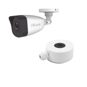 KIT DE CÁMARA + MONTAJE / Bala IP 4 Megapixel / 30 mts IR / Exterior IP67 / PoE / WDR 120 dB / Lente 2.8 mm / H.265+
