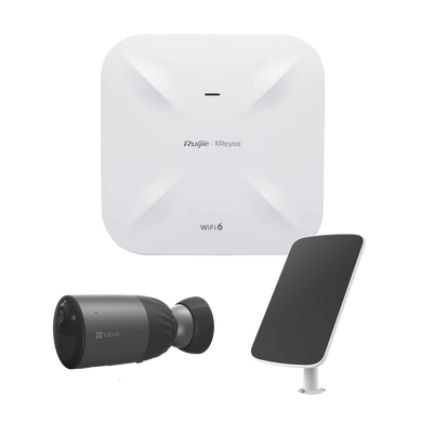 Kit de Cámaras Wi-Fi con Access Point/ Incluye 1 Cámara de Batería CS-BC1C / 1 Pane solar Mod. CS-CMT-SOLARPANEL-C / 1 Access Point RG-RAP6260(G)