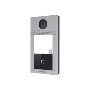 Videoportero IP 2 Megapixel / Llamada y Apertura Remota desde App Hik-Connect / PoE / Exterior IP65 + Antivandalico IK08 / 1 Departamento / Apertura con Tarjeta / Soporta 2 Puertas y hasta 6 Monitores