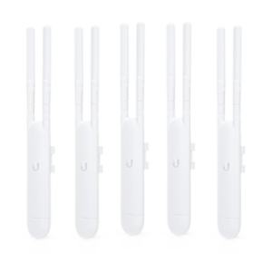 Paquete de 5 Access Point UniFi doble banda para exterior, antenas desmontables 360° , 802.11ac MIMO 2X2, hasta 100 usuarios por equipo. 802.3af, Sin PoE´s