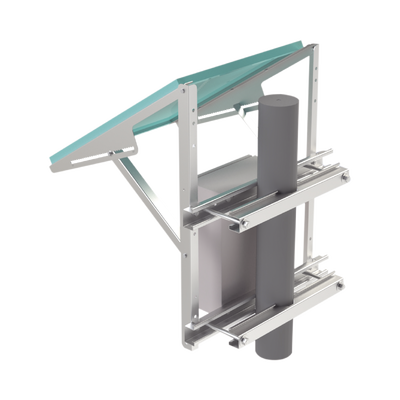 Montaje de Panel Solar para Poste Compatible con PRO-5012 + Gabinetes PST253015A/ PST304020A/ PST404020A/ EIPC404025/ EIPCB404030 (No incluidos).