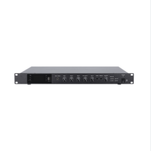 Amplificador de Audio | 1 canal | 350 W | Sistema 100V y Baja Impedancia | 4 Entradas de Micrófono Balanceadas | Bluetooth | USB | SD | FM | Montaje en Rack