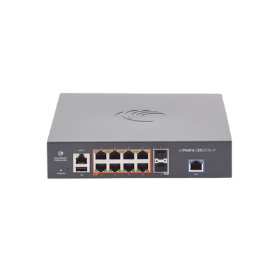 Switch cnMatrix EX2010-P capa 3 de 10 puertos(8 PoE Gigabit 802.3af/at, 2 SFP, 1 consola, 1 MNGMT, 1 USB) administración desde la Nube (MX-EX2010PXA-U) - Image 2