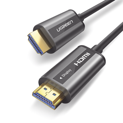 Cable HDMI de 50 Metros por Fibra Óptica 4K@60Hz / Fibra de 4 núcleos + Cobre estañado de 7 núcleos / Compatible con HDMI 2.0 / Alta velocidad 18 Gbps / 3D / HDR / Caja de Aleacion Zinc / Premium