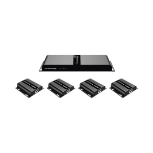 Kit Divisor y Extensor HDMI (Extender Splitter) / Divide 1 Fuente HDMI a 4 Pantallas / Extiende la señal HDMI hasta 120 m / Resolución 1080P @ 60 Hz / Cat 6/6a / Soporta IR / Baja Latencia  / Alimente solo el Tx (PoC).