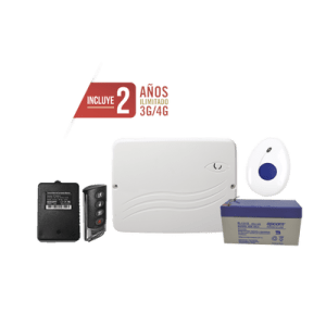 Kit de Panel de Alarma Híbrido 4G LTE con botón de Pánico y Detección de Caídas Inalámbrico, Incluye SIM con 2 años de Datos y APP Gratis