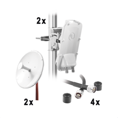 Enlace Backhaul completo de alta capacidad, incluye: 2x PTP550CE, 2x NP1-GE2 (30 dBi), 4x Jumpers