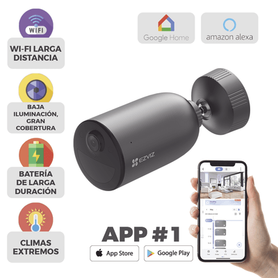 Cámara IP Inalámbrica Con Batería Recargable (Cero Cables) / Detección humana / Colores en Oscuridad / 2K / Sirena y Estrobo