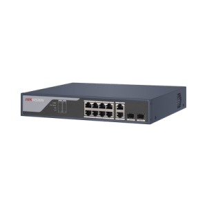 Switch PoE+ / Administrable / Uso en Rack (1 U) / 8 Puertos PoE+ / 2 Puertos SFP / 2 Puertos Uplink Gigabit / Configuración Remota desde Hik-PartnerPro / PoE Hasta 300 Metros / 125 W