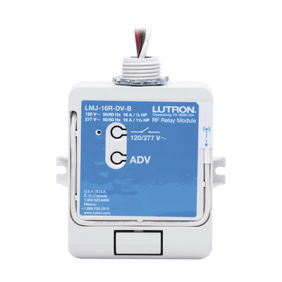 Relay control de iluminación, carga 16A, 120/277V, compatible con RadioRA2, RA2Select y RR3.