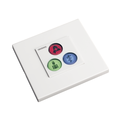 Modulo de 3 Botones iluminados con Lector RFID 125 KHz / Alarma / Cancelar y Código Azul / BUS RS485 / Compatible con NX0019/B, NX1021 y NX0015