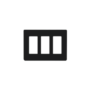 Placa de pared 3 espacio, para atenuador (dimmer), switch ó control remoto PICO inalámbrico.