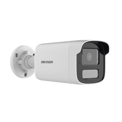 Bala IP 8 Megapixel (4K) / Lente 4 mm / Dual Light (50 mts IR + 50 mts Luz Blanca) / Micrófono Integrado / ACUSENSE Lite / Exterior IP67 / H.265 / PoE / ONVIF / Micro SD
