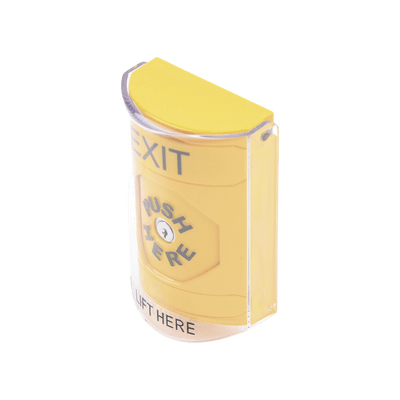 Botón de Salida, Texto en Ingles, Tapa Protectora de Policarbonato Súper Resistente, Llave para restablecer, Bocina integrada de Advertencia - Image 4