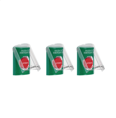 Paquete de 3 Botones con 3 Diferentes Métodos de Activación y 3 Mensajes Diferentes, Color Verde