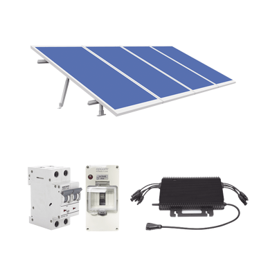 Kit Solar para Interconexión de 1.8KW de Potencia Pico 220Vca con Microinversor y 4 Módulos de 450 W (Incluye Montaje y Protecciones).