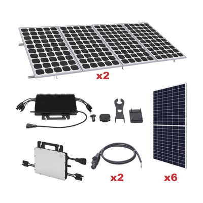 Kit Solar para Interconexión de 3.3 KW de Potencia Pico 220Vcc con Microinversor y 6 Módulos de 550 W (Incluye Montaje)