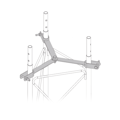 Brida para sujeción de retenida compatible con tramos STZ45G, Galvanizado por Inmersión en Caliente.