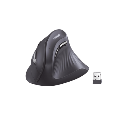 Mouse Inalámbrico en Angulo Vertical | 2.4G & Bluetooth | Conecta 3 dispositivos Simultáneamente | 4 Niveles de DPI | Clic Silencioso | 5 botones Silenciosos | Soporta Win, Mac, Linux & Chrome.