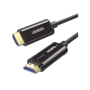 Cable HDMI de 10 Metros por Fibra Óptica 8K@60Hz / Fibra de 4 núcleos + Cobre estañado de 7 núcleos / Compatible con HDMI 2.1 / Alta velocidad 18 Gbps / 3D / HDR / Caja de Aleacion Zinc / Premium
