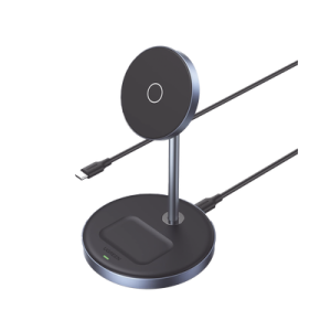 Estación de Carga Inalámbrica | 3 en 1 | Compatible con MagSafe | Perfecto para iPhone y AirPods | Carga Rápida Adaptativa /Simultanea | Múltiples Protecciones | Luz Indicadora LED | Aleación de Aluminio | Incluye Cable