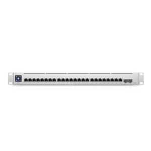 UniFi Switch Empresarial Capa 3 de 24 puertos PoE 802.3af/at (12 puertos 2.5G y 12 puertos 1G) + 2 puertos 1/10G SFP+, 400W, pantalla informativa