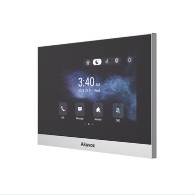 Monitor ANDROID / Soporta APP Android / Pantalla Touch Screen LCD 7" / WiFi / Punto WIFI / Bluetooth / PoE / SIP / 8 Entradas de Alarma / 1 Salida de Relé / Comunicación con App de Familiares / Administración 100 % en la Nube