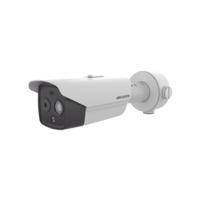 Bala IP Dual / Térmica 9.7 mm ( 256 × 192 ) / Óptico 8 mm (4 Megapixel) / 30 mts IR / Exterior IP67 / PoE / Termométrica / Detección de Temperatura / Sirena y Luz Intermitente Integrada / MicroSD