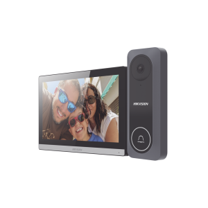 Kit de Videoportero Hibrido TurboHD con Pantalla LCD touch de 7" Wi-Fi / Frente de Calle para Exterior de Policarbonato / 720p (1 Megapíxel )130° de Visión (Gran Angular) / Llamada a App Hik-Connect