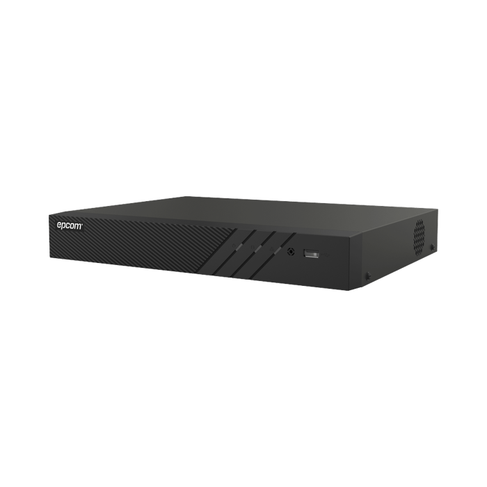 DVR 4 Canales TURBOHD + 4 Canales IP / 8 Megapixel (4K) / Audio Bidireccional por Coaxitron / ACUSENSE / Reconocimiento Facial / 1 Bahía de Disco Duro / Salida de Video en Full HD / H.265+